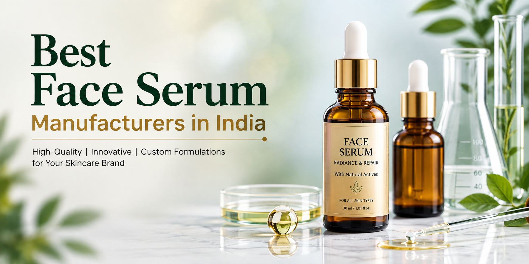 Best face serum manufacturers in India offering high-quality, innovative, and custom skincare formulations.